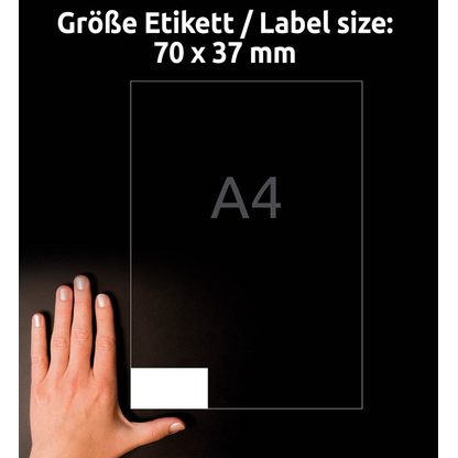Artikelbild 5 für AVERY Zweckform Etiketten 6173 weiß 70,0 x 37,0 mm, 30 Blatt, Artikelnummer 123224