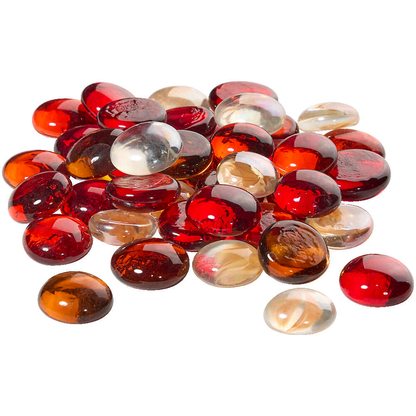 Artikelbild 3 für GLOREX Muggelsteine rot, braun, transparent Glasnuggets Ø 20,00 mm, 200,0 g, 1 Pack, Artikelnummer 732168