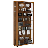 Artikelbild 1 für VCM my home Lumo Maxi Vitrine nussbaum 8 Fachböden mit Beleuchtung, Artikelnummer 781017