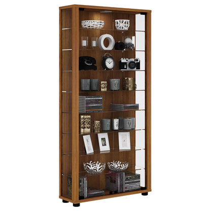 Artikelbild für VCM my home Lumo Maxi Vitrine nussbaum 8 Fachböden mit Beleuchtung, Artikelnummer 781017