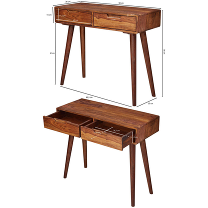 Artikelbild für WOHNLING Konsolentisch rechteckig Massivholz sheesham 90,0 x 36,0 x 76,0 cm, 1 St., Artikelnummer 541001