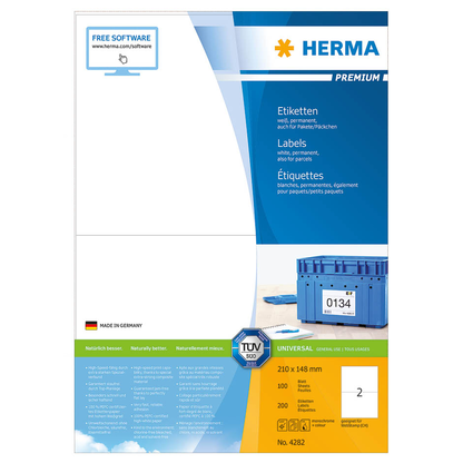 Artikelbild 3 für HERMA Etiketten 4282 weiß 210,0 x 148,0 mm, 100 Blatt, Artikelnummer 188623