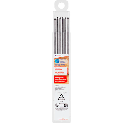 Artikelbild für edding 8881 Ersatzminen für Tieflochmarker-Bleistift grau, 6 St., Artikelnummer 512279