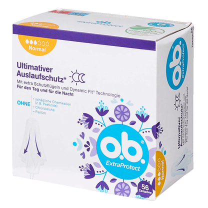 Artikelbild 4 für o.b. Tampons ExtraProtect Normal für mittlere/stärkere Periode, 56 St., Artikelnummer 538007