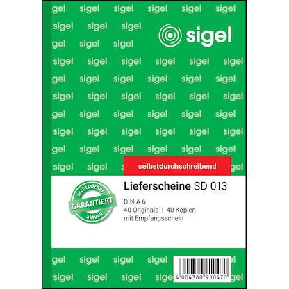 Artikelbild 5 für SIGEL Lieferschein mit Empfangsschein Formularbuch SD013, 1 St., Artikelnummer 816611