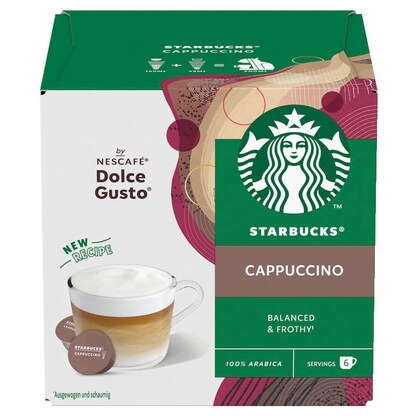 Artikelbild für NESCAFÉ DOLCE GUSTO® STARBUCKS® Cappuccino Balanced & Frothy Kaffeekapseln, mild, 6 Stück, Artikelnummer 612877