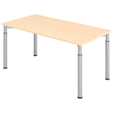 Artikelbild 1 für HAMMERBACHER Mirakel höhenverstellbarer Schreibtisch ahorn rechteckig, 4-Fuß-Gestell silber 160,0 x 80,0 cm, Artikelnummer 998928