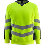 Artikelbild 1 für MASCOT® unisex Warnschutz-Langarmshirt Wigton gelb, schwarzblau Größe L, 1 St., Artikelnummer 761852