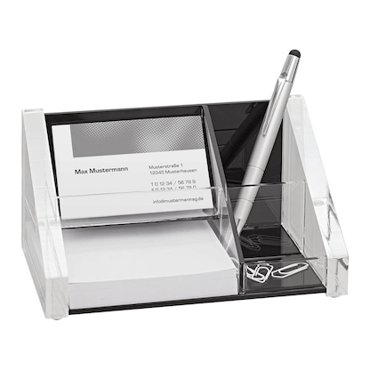 Artikelbild für WEDO Schreibtisch-Organizer Exklusiv glasklar/schwarz Acryl 4 Fächer 16,4 x 9,7 x 8,9 cm, Artikelnummer 456710