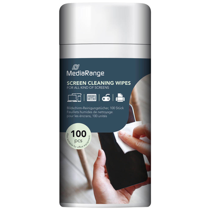 Artikelbild für MediaRange Bildschirm-Reinigungstücher 1-lagig weiß, 100 Tücher, Artikelnummer 870321