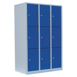 Artikelbild 1 für LÜLLMANN Schließfachschrank lichtgrau, enzianblau 523331, 9 Schließfächer 118,5 x 50,0 x 180,0 cm, Artikelnummer 831293
