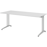 Artikelbild 1 für HAMMERBACHER Altus Schreibtisch lichtgrau rechteckig, C-Fuß-Gestell silber 180,0 x 80,0 cm, Artikelnummer 248979