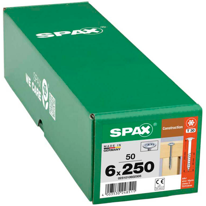 Artikelbild 2 für SPAX® Holzbauschrauben T30 Tellerkopf WIROX 0251010602505 6 mm x 250 mm, 50 St., Artikelnummer 397899