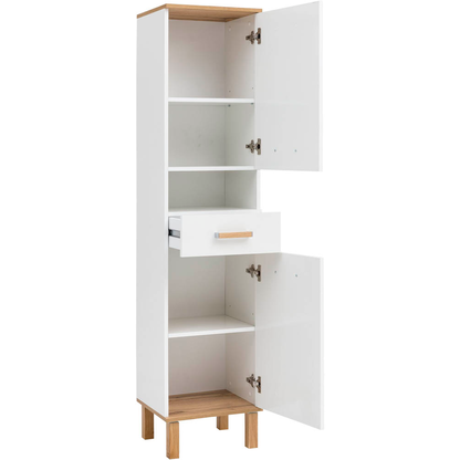 Artikelbild 6 für MÖBELPARTNER Badschrank Padua 701995 weiß glanz, eiche landhaus 40,4 x 35,0 x 178,5 cm, Artikelnummer 672994