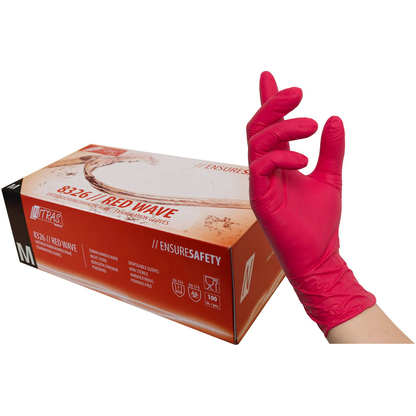 Artikelbild für NITRAS MEDICAL unisex Einmalhandschuhe RED WAVE rot Größe M, 100 St., Artikelnummer 684874