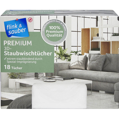 Artikelbild für flink & sauber PREMIUM 3D Staubfangtücher Polyester, 18 Tücher, Artikelnummer 902001