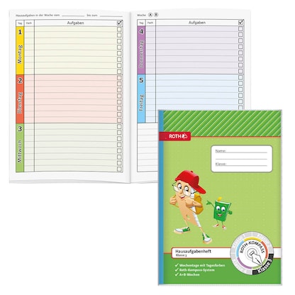 Artikelbild für ROTH Hausaufgabenheft Kompass 3. Klasse liniert DIN A5 ohne Rand, 48 Blatt, 1 St., Artikelnummer 580708