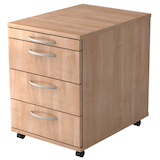 Artikelbild 1 für HAMMERBACHER 1606 Rollcontainer nussbaum 4 Auszüge 42,8 x 58,0 x 59,0 cm, Artikelnummer 866893