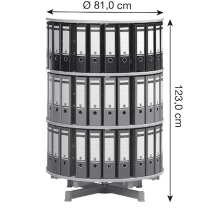 Artikelbild 2 für reef Ordnerdrehsäule hellgrau bis zu 72 Ordner, Komplett drehbar, H: 123,0 cm, Artikelnummer 167437