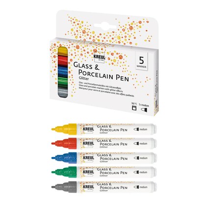 Artikelbild für KREUL Glitter Porzellanstifte farbsortiert 2,0 - 4,0 mm, 5 St., Artikelnummer 512701