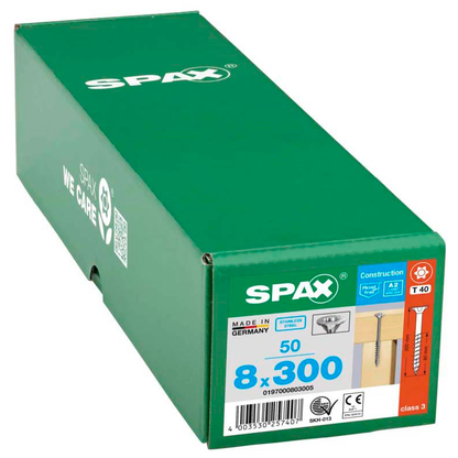 Artikelbild 2 für SPAX® Universalschrauben T40 Senkkopf Edelstahl A2 0197000803005 8 mm x 300 mm, 50 St., Artikelnummer 398309