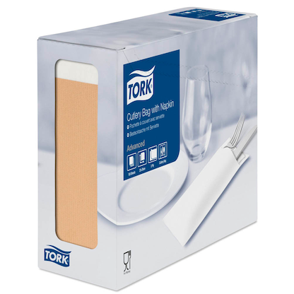 Artikelbild für TORK Bestecktaschen braun 6,0 x 19,5 cm, 100 St., Artikelnummer 445159