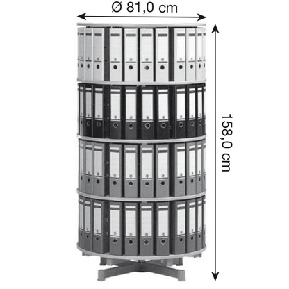 Artikelbild 2 für reef Ordnerdrehsäule hellgrau bis zu 96 Ordner, Komplett drehbar, H: 158,0 cm, Artikelnummer 167445
