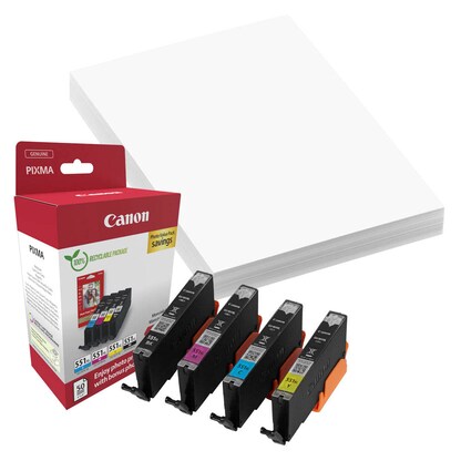 Artikelbild für Canon CLI-551 XL C/M/Y/BK schwarz, cyan, magenta, gelb Druckerpatronen + Fotopapier, Artikelnummer 209076