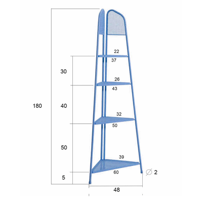 Artikelbild 2 für Eckregal Ekko blau 48,0 x 27,0 x 180,0 cm, 1 St., Artikelnummer 285159