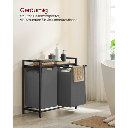 Artikelbild 3 für VASAGLE Wäschesortierer grau, braun, 1 St., Artikelnummer 438669