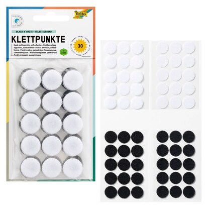 Artikelbild für folia Klettpunkte schwarz, weiß, 30 St., Artikelnummer 690358