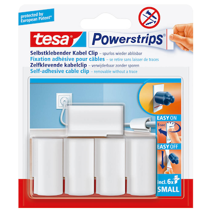 Artikelbild für tesa Kabelclips Powerstrips Kabel-Clip weiß 3,6 cm x 2,1 cm, 5 St., Artikelnummer 697102