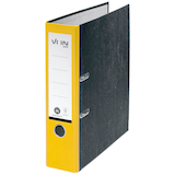 Artikelbild 1 für VON LEITZ Ordner gelb mamoriert Karton 8,0 cm DIN A4, 1 St., Artikelnummer 635559