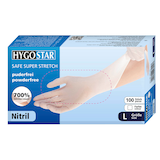 Artikelbild 1 für HYGOSTAR unisex Einmalhandschuhe SAFE SUPER STRETCH weiß Größe L, 100 St., Artikelnummer 291082