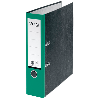 Artikelbild für VON LEITZ Ordner grün mamoriert Karton 8,0 cm DIN A4, 1 St., Artikelnummer 635549