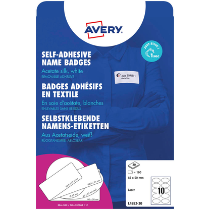 Artikelbild 2 für AVERY Zweckform Namensetiketten L4882-20 weiß 85,0 x 50,0 mm, 20 Blatt, Artikelnummer 256004
