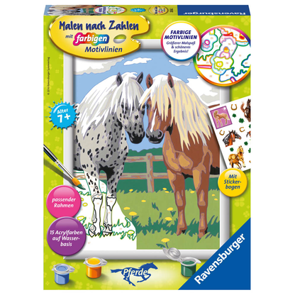 Artikelbild für Ravensburger Malen-nach-Zahlen Glückliche Pferde mehrfarbig, Artikelnummer 478202