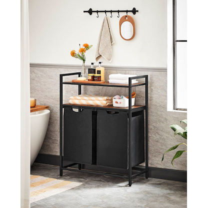 Artikelbild 7 für VASAGLE Wäschesortierer braun, schwarz, 1 St., Artikelnummer 438576