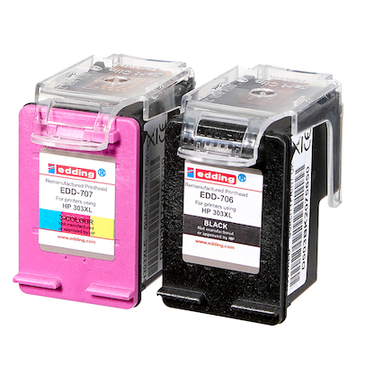 Artikelbild 5 für edding EDD-708 schwarz, color Druckerpatronen kompatibel zu HP 303XL (T6N04AE/T6N03AE), 2er-Set, Artikelnummer 592039