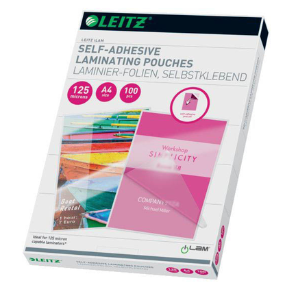 Artikelbild 2 für LEITZ Laminierfolien glänzend für A4 125 micron selbstklebender Rücken, 100 St., Artikelnummer 394522