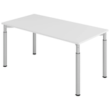Artikelbild 1 für HAMMERBACHER Mirakel höhenverstellbarer Schreibtisch lichtgrau rechteckig, 4-Fuß-Gestell silber 160,0 x 80,0 cm, Artikelnummer 998916