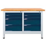 Artikelbild 1 für ADB Werkbank lichtgrau, anthrazitgrau 8 Schubladen 120,0 x 60,0 x 84,0 cm, Artikelnummer 204889
