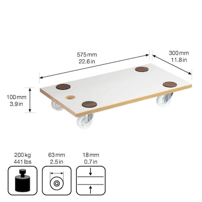 Artikelbild 8 für WAGNER® design yourself Transportroller MM 1319 weiß 30,0 x 57,5 x 11,0 cm bis 200,0 kg, Artikelnummer 418697