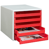 Artikelbild 1 für M&M Schubladenbox rot 30050906, DIN A4 mit 5 Schubladen, 1 St., Artikelnummer 430926