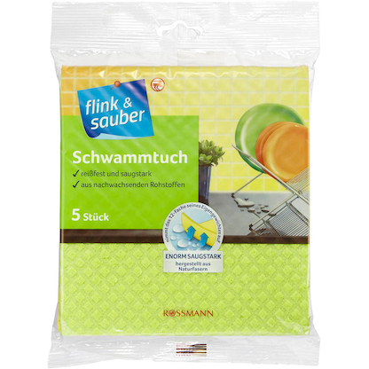 Artikelbild für flink & sauber Schwammtücher Baumwolle 95 °C waschbar, 5 St., Artikelnummer 212633