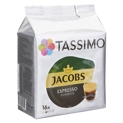 Artikelbild 2 für TASSIMO JACOBS ESPRESSO CLASSICO Kaffeediscs, Arabica- und Robustabohnen kräftig, 16 Stück, Artikelnummer 971465