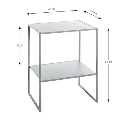 Artikelbild 2 für HAKU Möbel Beistelltisch rechteckig Metall grau 45,0 x 35,0 x 60,0 cm, 1 St., Artikelnummer 200327