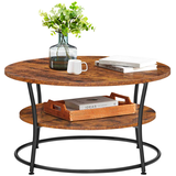 Artikelbild 1 für VASAGLE Couchtisch rund Spanplatte braun 80,0 x 80,0 x 45,0 cm, 1 St., Artikelnummer 291946