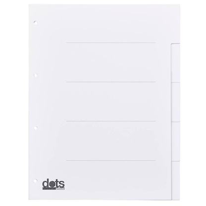 Artikelbild für dots Ordnerregister DIN A4 Vollformat blanko weiß 5-teilig, 5 Satz, Artikelnummer 294462