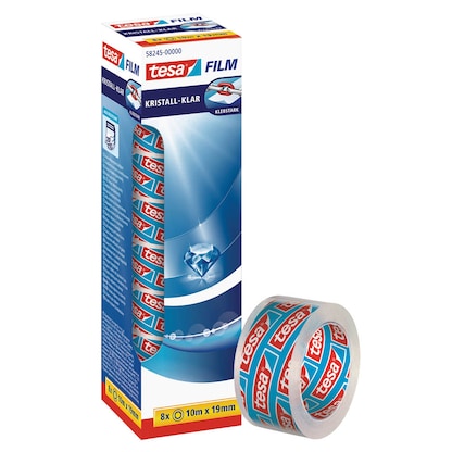 Artikelbild für tesa KRISTALL-KLAR Klebefilm transparent 19,0 mm x 10,0 m 8 Rollen, Artikelnummer 688077